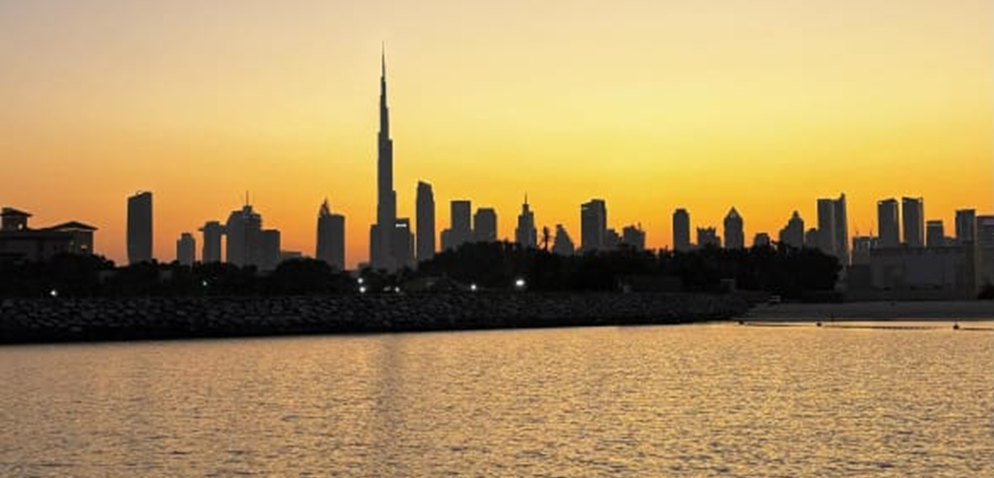 Image of sunrise from the Sunrise Beach, Dubai, UAE